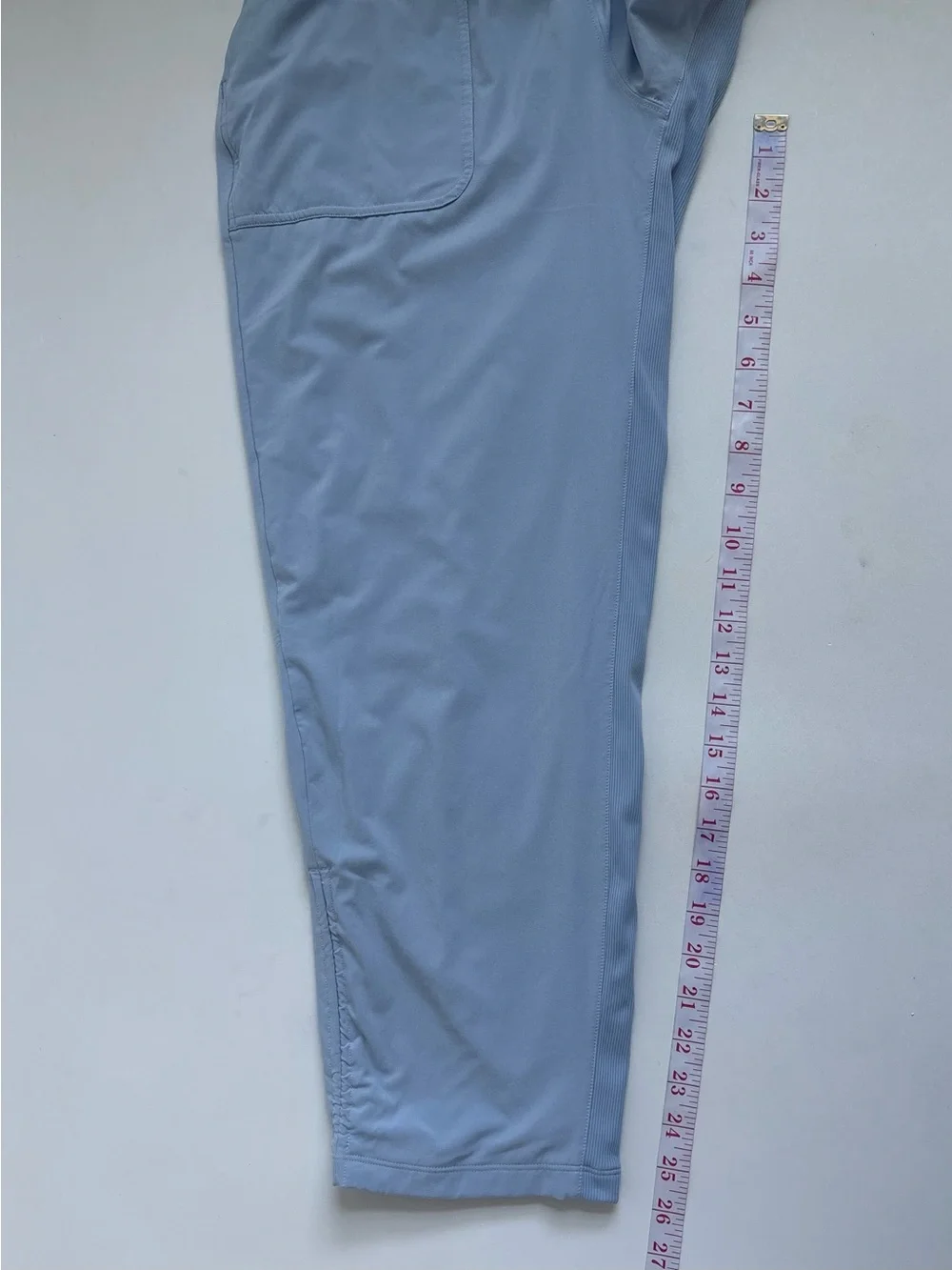 Lululemon Beyond The Studio Crop Pants Blue Linen Size 8